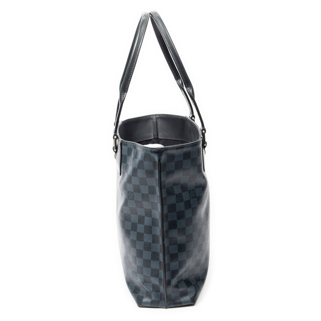 Handbag Cabas Voyage PM Black Damier Cobalt