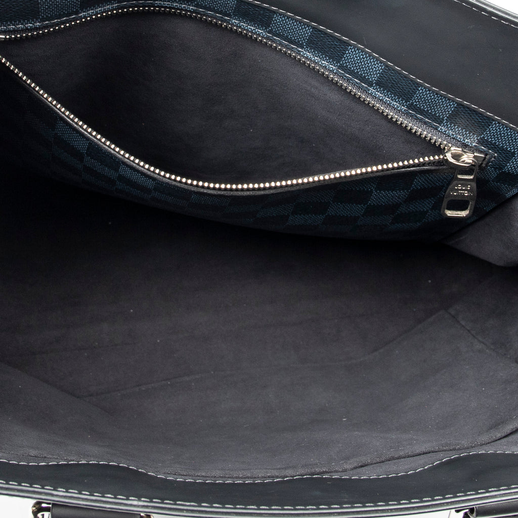 Handbag Cabas Voyage PM Black Damier Cobalt