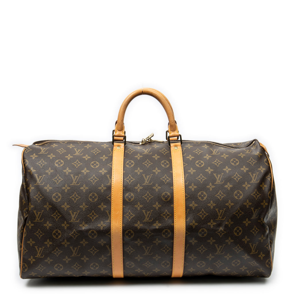 Travel Bag Keepall 55 Brown Monogram Canvas
