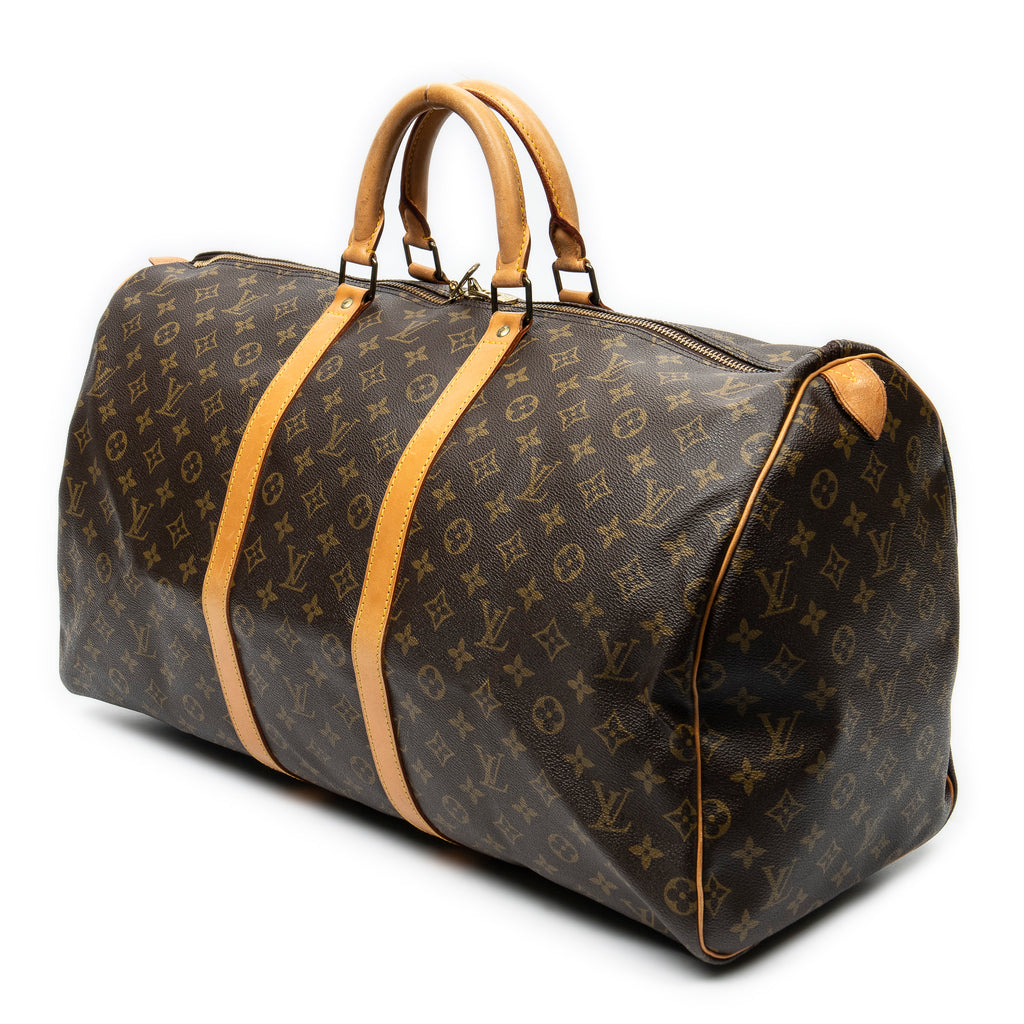 Travel Bag Keepall 55 Brown Monogram Canvas