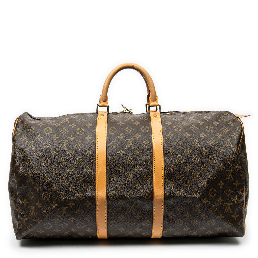 Travel Bag Keepall 55 Brown Monogram Canvas