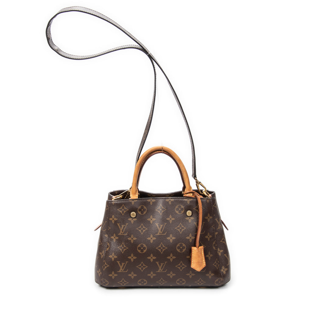 Handbag Montaigne PM Brown Monogram Canvas