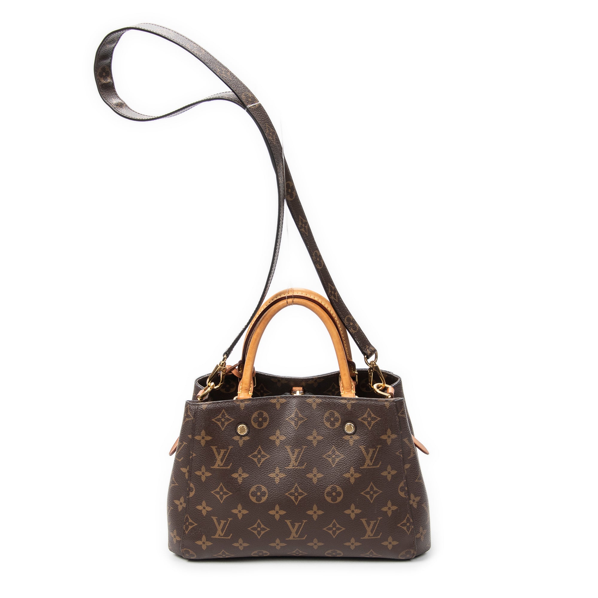 Handbag Montaigne PM Brown Monogram Canvas