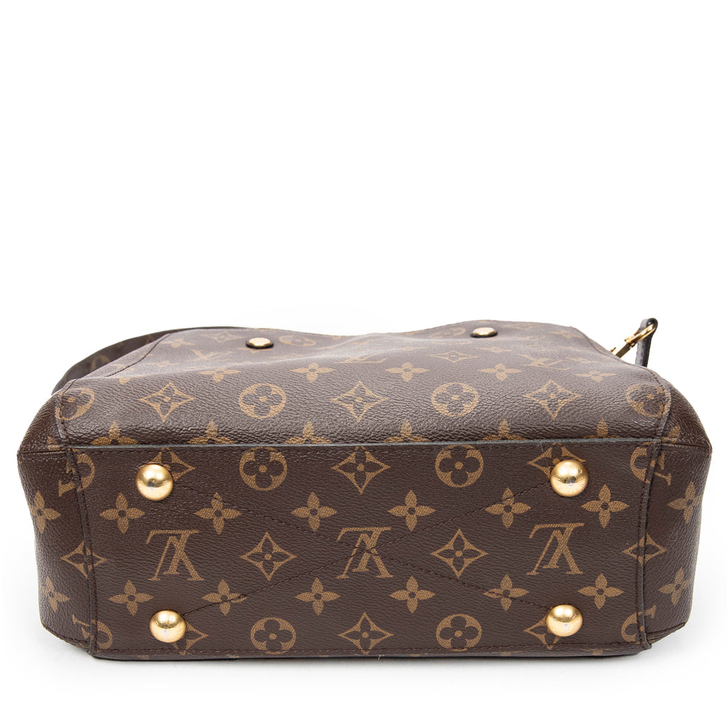 Handbag Montaigne PM Brown Monogram Canvas