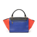 Shoulder Bag Small Tricolor Trapeze Black Calfskin Leather