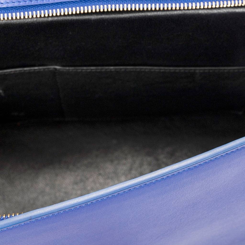 Shoulder Bag Small Tricolor Trapeze Black Calfskin Leather