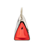 Shoulder Bag Small Tricolor Trapeze Black Calfskin Leather