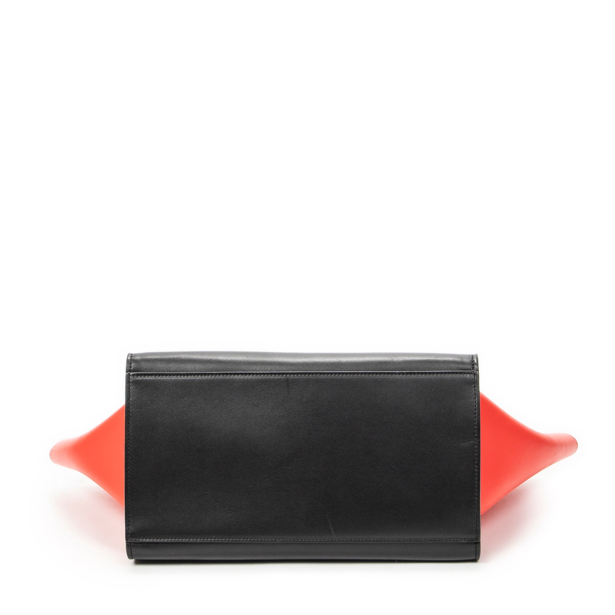 Shoulder Bag Small Tricolor Trapeze Black Calfskin Leather