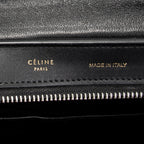 Shoulder Bag Small Tricolor Trapeze Black Calfskin Leather