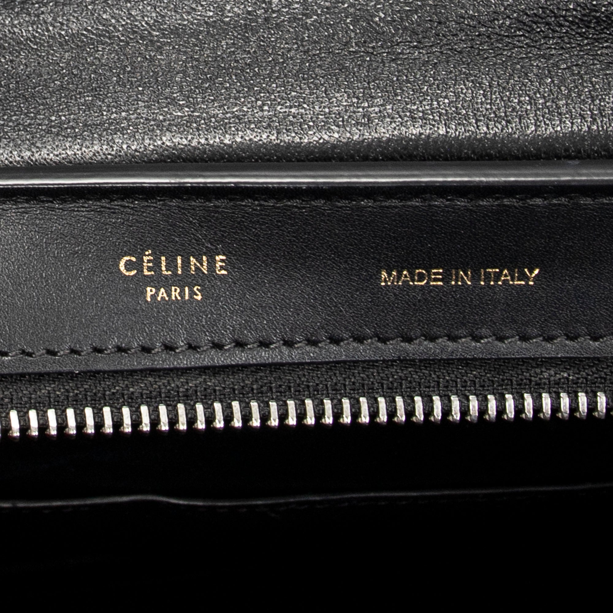 Shoulder Bag Small Tricolor Trapeze Black Calfskin Leather