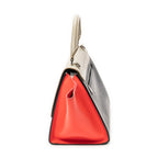 Shoulder Bag Small Tricolor Trapeze Black Calfskin Leather