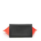 Shoulder Bag Small Tricolor Trapeze Black Calfskin Leather