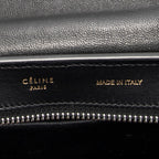 Shoulder Bag Small Tricolor Trapeze Black Calfskin Leather