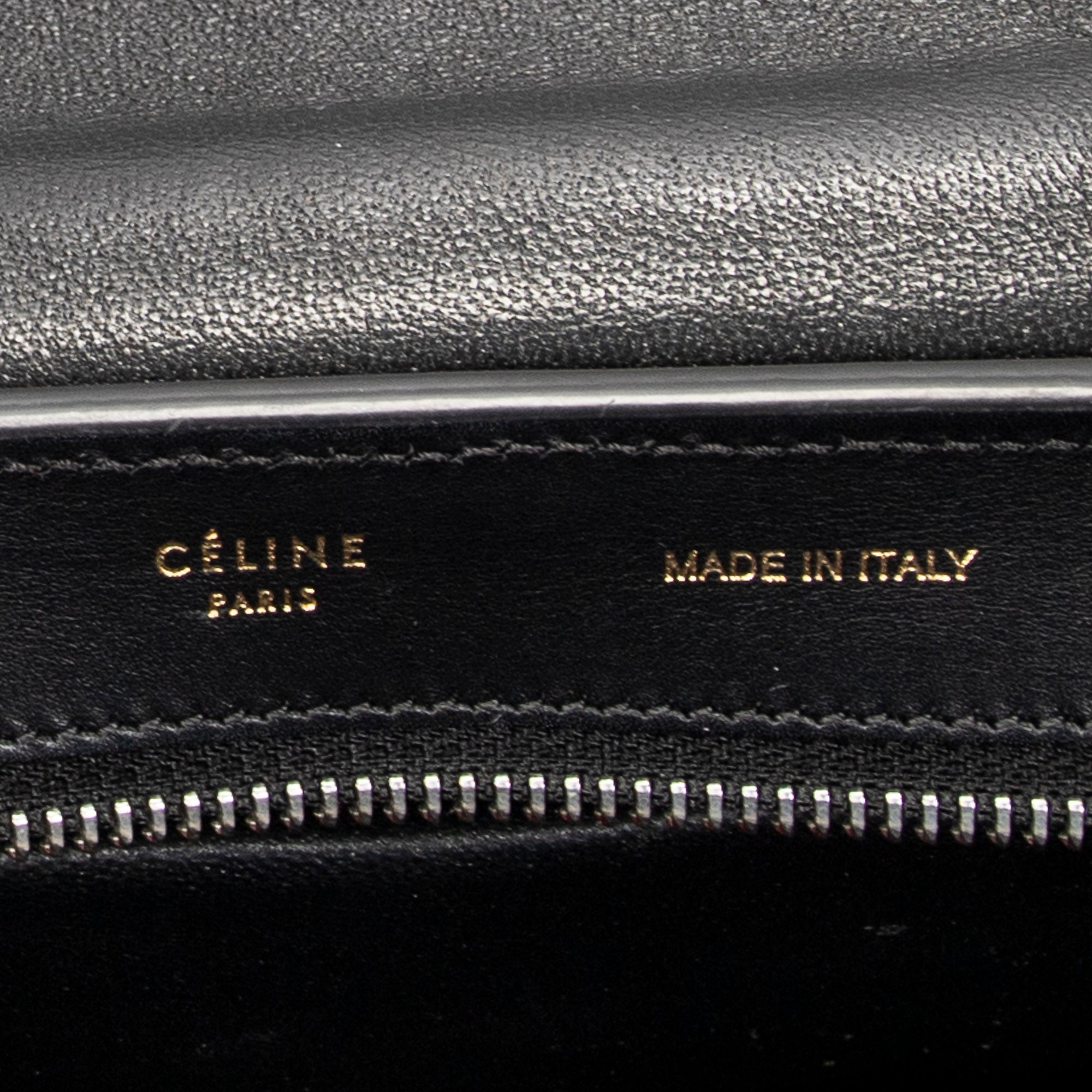 Shoulder Bag Small Tricolor Trapeze Black Calfskin Leather