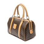 Handbag Small Boston Brown Macadam Coated Canvas