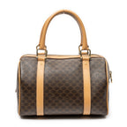 Handbag Small Boston Brown Macadam Coated Canvas