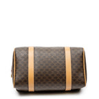 Handbag Small Boston Brown Macadam Coated Canvas