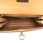 Handbag Vintage Flap Top Handle Brown Macadam Coated Canvas