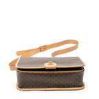 Shoulder Bag Flap Crossbody Brown Macadam Coated Canvas