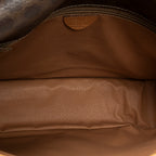 Shoulder Bag Flap Crossbody Brown Macadam Coated Canvas