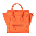 Sac à main Mini bagage en cuir de veau orange