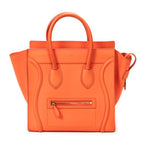 Sac à main Mini bagage en cuir de veau orange