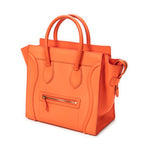 Sac à main Mini bagage en cuir de veau orange
