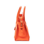 Sac à main Mini bagage en cuir de veau orange