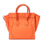 Sac à main Mini bagage en cuir de veau orange