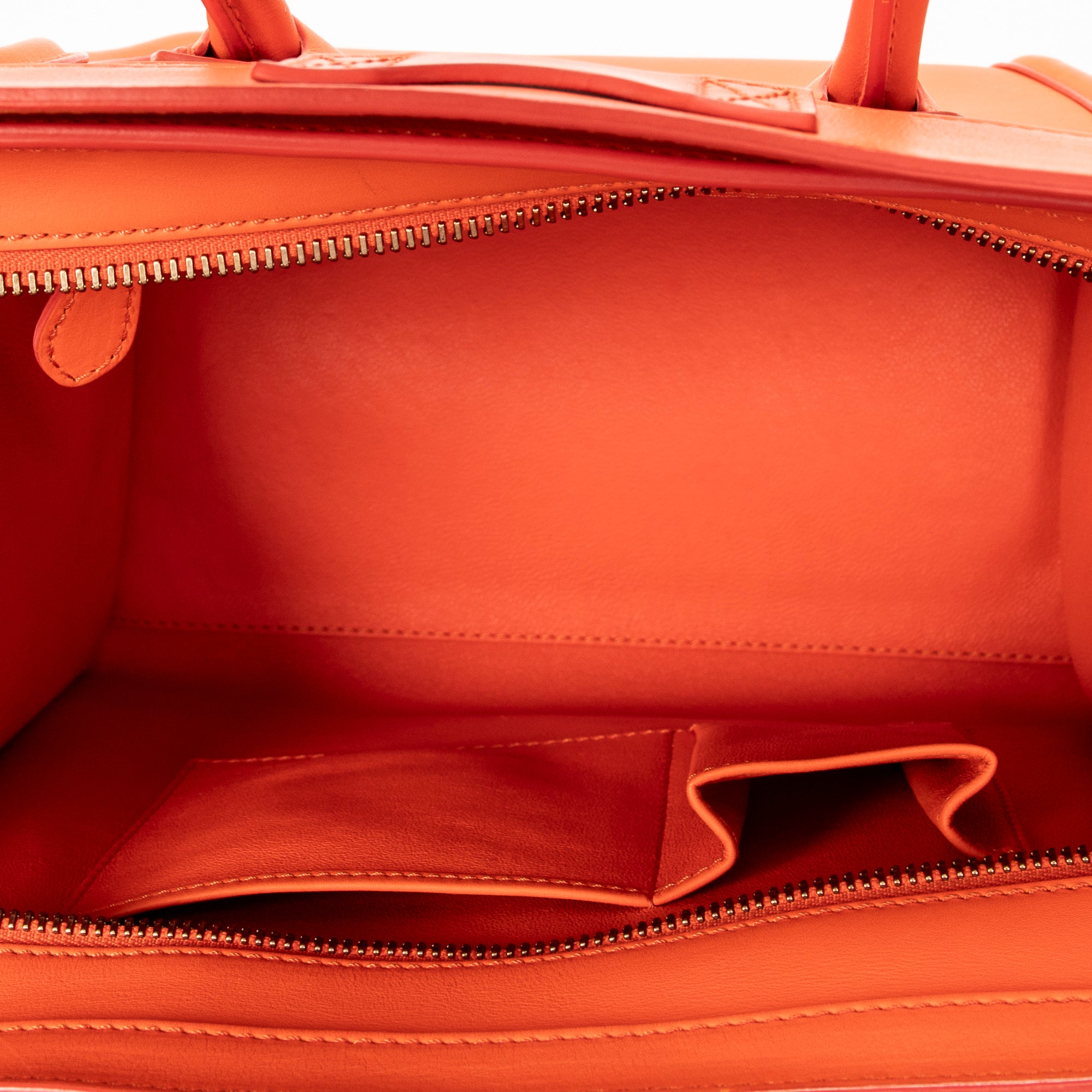 Sac à main Mini bagage en cuir de veau orange