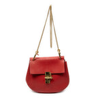 Shoulder Bag Small Drew Red Grained Calfskin Leather