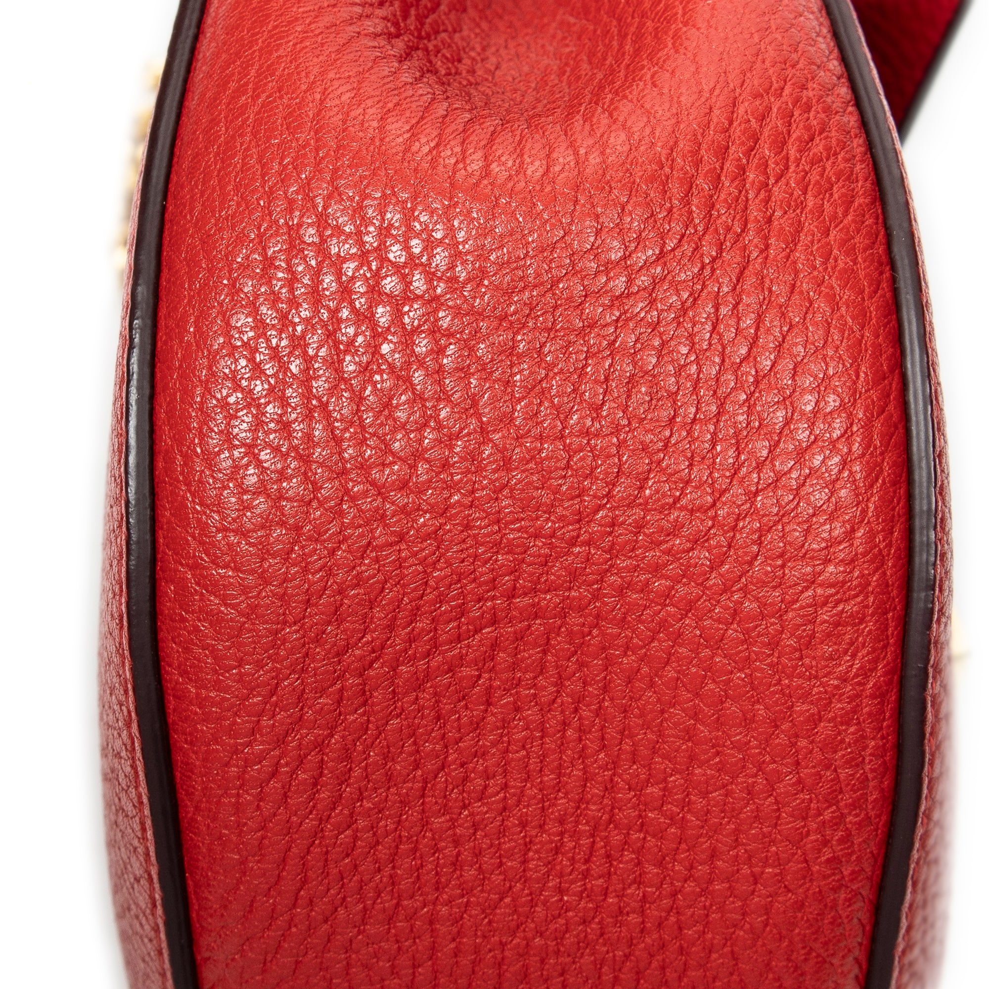 Shoulder Bag Small Drew Red Grained Calfskin Leather