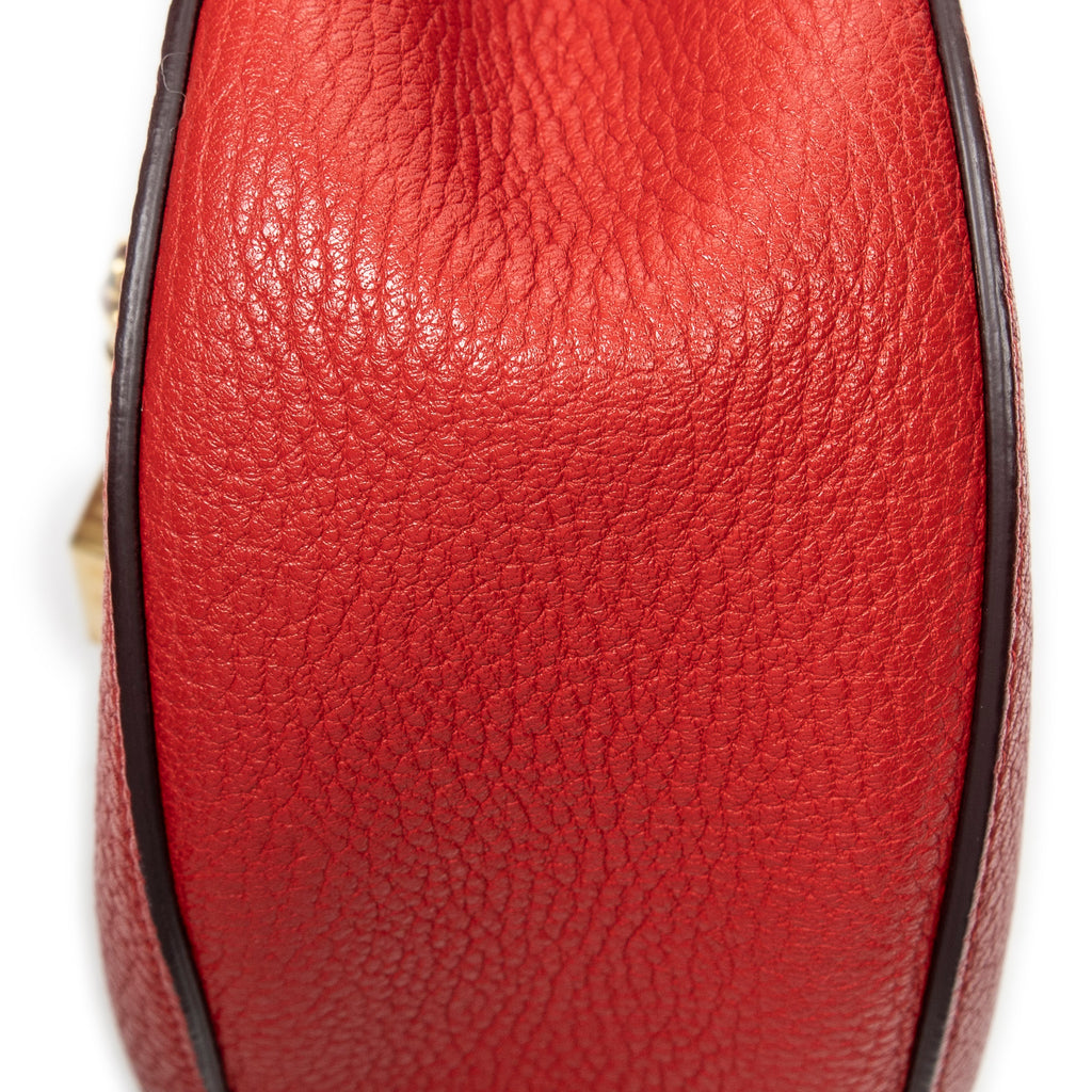 Shoulder Bag Small Drew Red Grained Calfskin Leather