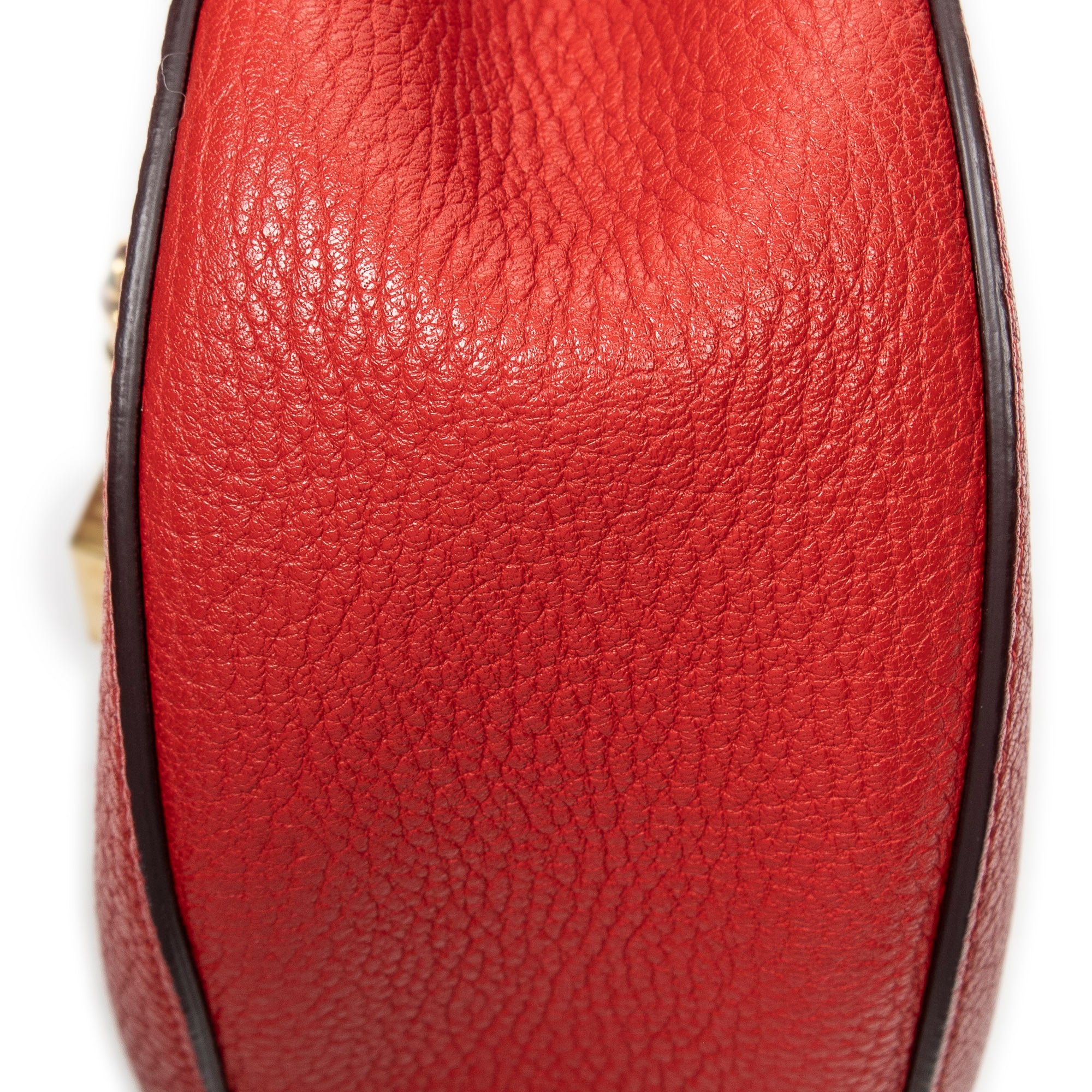 Shoulder Bag Small Drew Red Grained Calfskin Leather