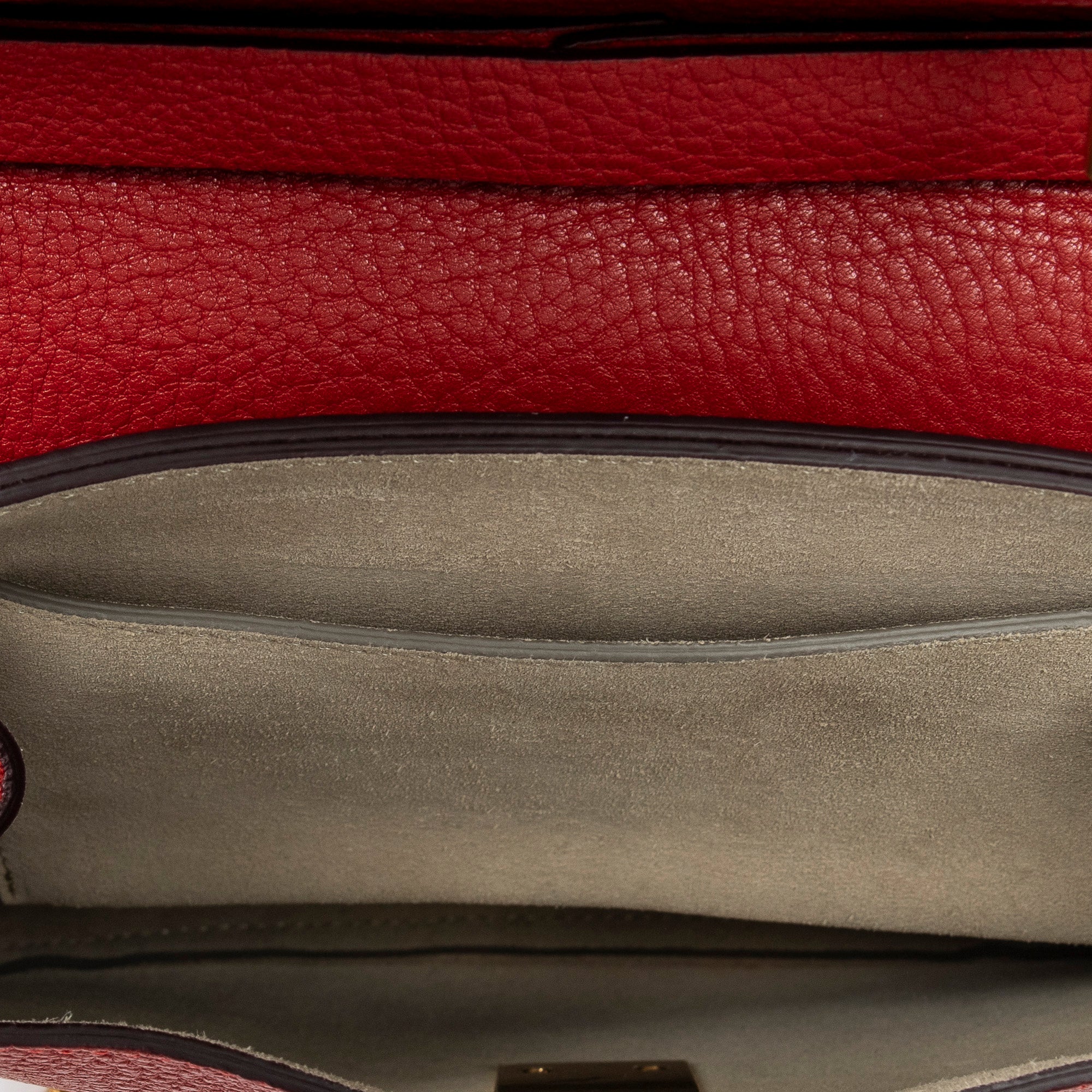 Shoulder Bag Small Drew Red Grained Calfskin Leather