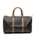 Travel Bag Medium Vintage Travel Boston Gray Honeycomb Coated Canvas