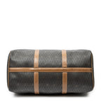 Travel Bag Medium Vintage Travel Boston Gray Honeycomb Coated Canvas