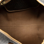 Travel Bag Medium Vintage Travel Boston Gray Honeycomb Coated Canvas