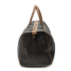 Travel Bag Medium Vintage Travel Boston Gray Honeycomb Coated Canvas