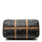 Travel Bag Medium Vintage Travel Boston Gray Honeycomb Coated Canvas