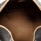 Travel Bag Medium Vintage Travel Boston Gray Honeycomb Coated Canvas