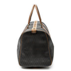 Travel Bag Medium Vintage Travel Boston Gray Honeycomb Coated Canvas