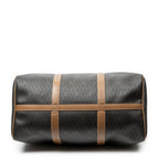 Travel Bag Medium Vintage Travel Boston Gray Honeycomb Coated Canvas
