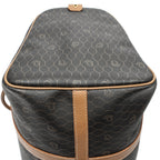Travel Bag Medium Vintage Travel Boston Gray Honeycomb Coated Canvas
