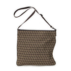 Shoulder Bag Large Flat Crossbody Brown Zucchino Canvas