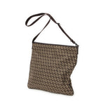 Shoulder Bag Large Flat Crossbody Brown Zucchino Canvas