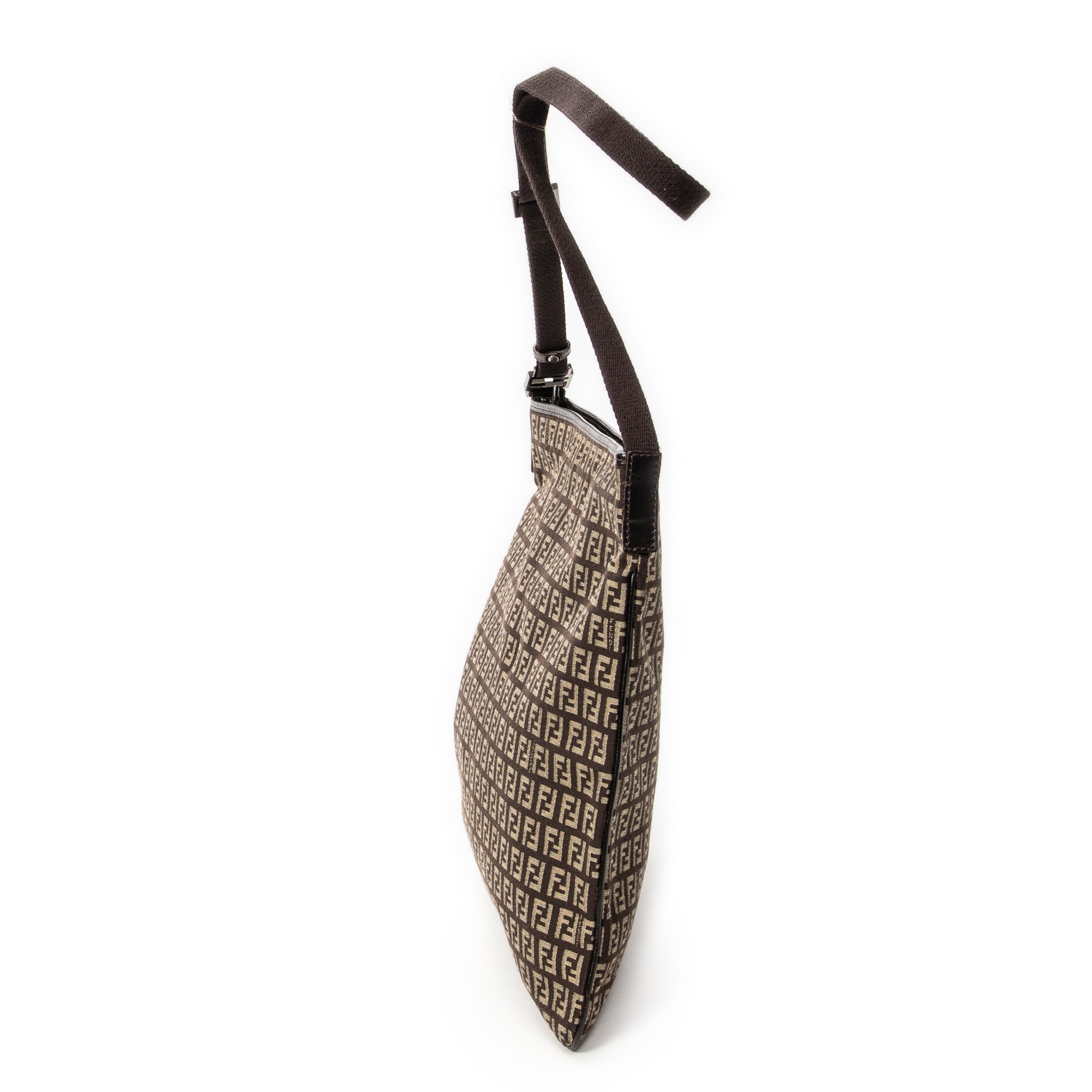 Shoulder Bag Large Flat Crossbody Brown Zucchino Canvas