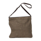 Shoulder Bag Large Flat Crossbody Brown Zucchino Canvas