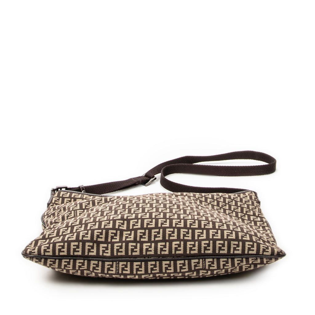 Shoulder Bag Large Flat Crossbody Brown Zucchino Canvas