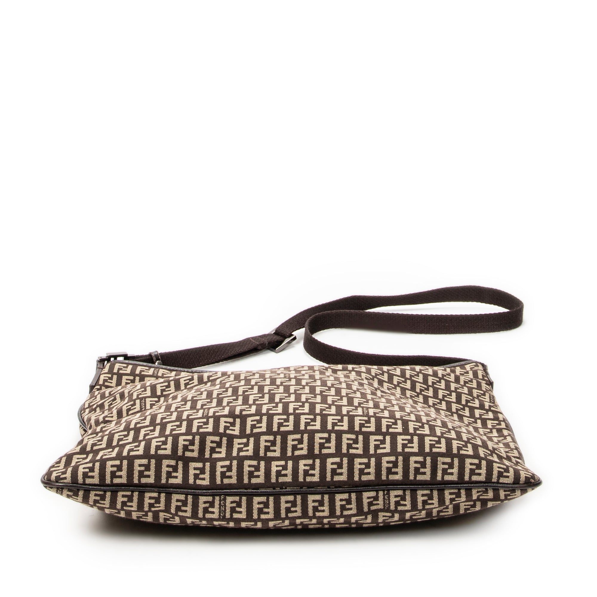 Shoulder Bag Large Flat Crossbody Brown Zucchino Canvas
